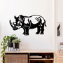 Wallity Rhino Accesorio de Pared de Metal Decorativo Negro